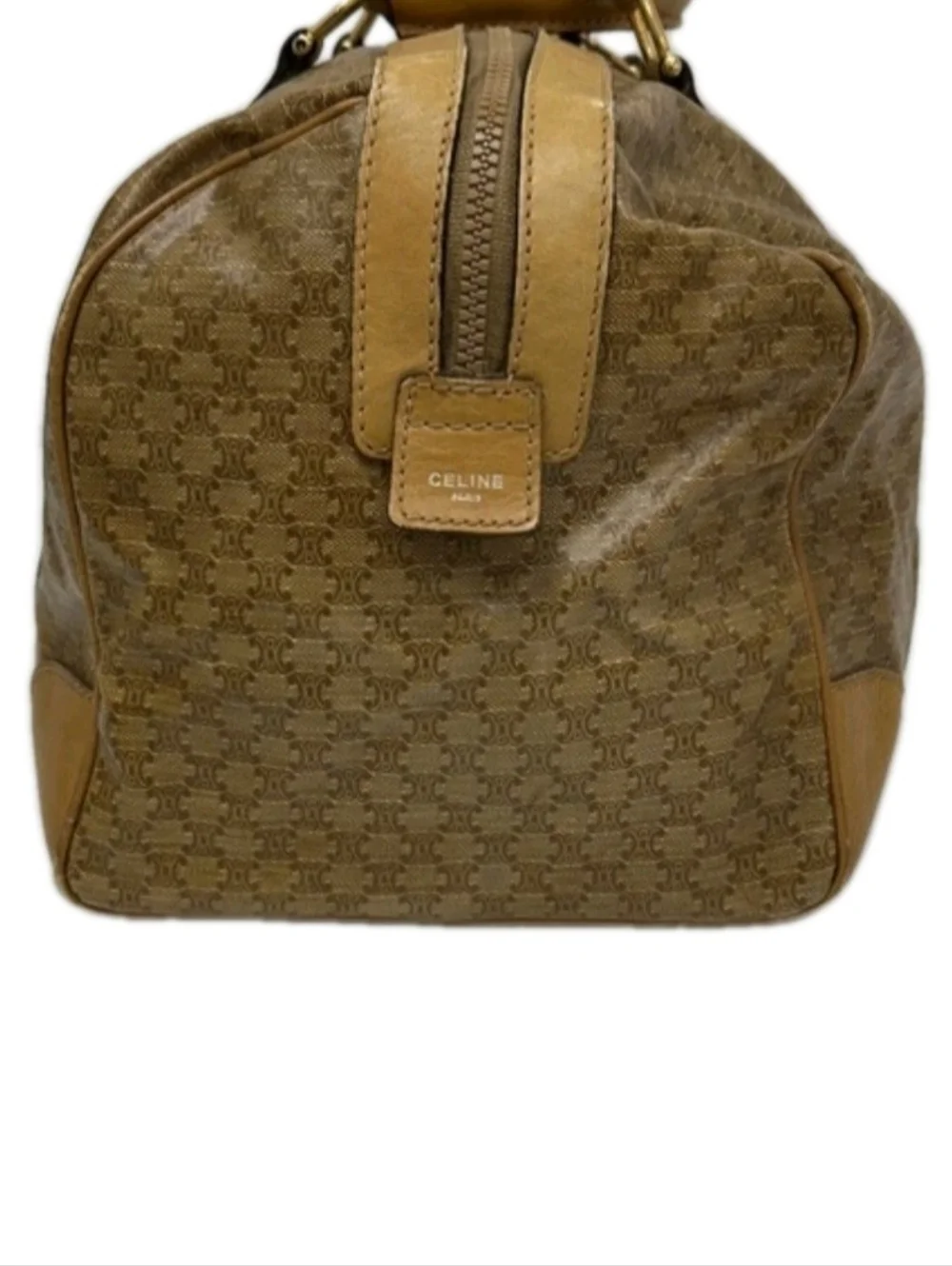 Celine Macadam Brown Unisex Leather Boston / Travel Bag - Picture 5 of 15
